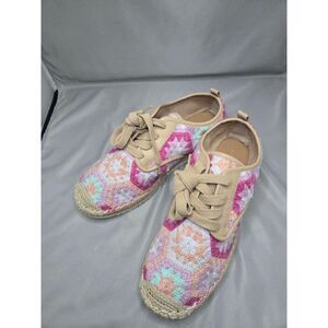 Copper Key Sandbar Crochet Espadrille Sneakers - Boho Lace Casual Shoes Size 8M